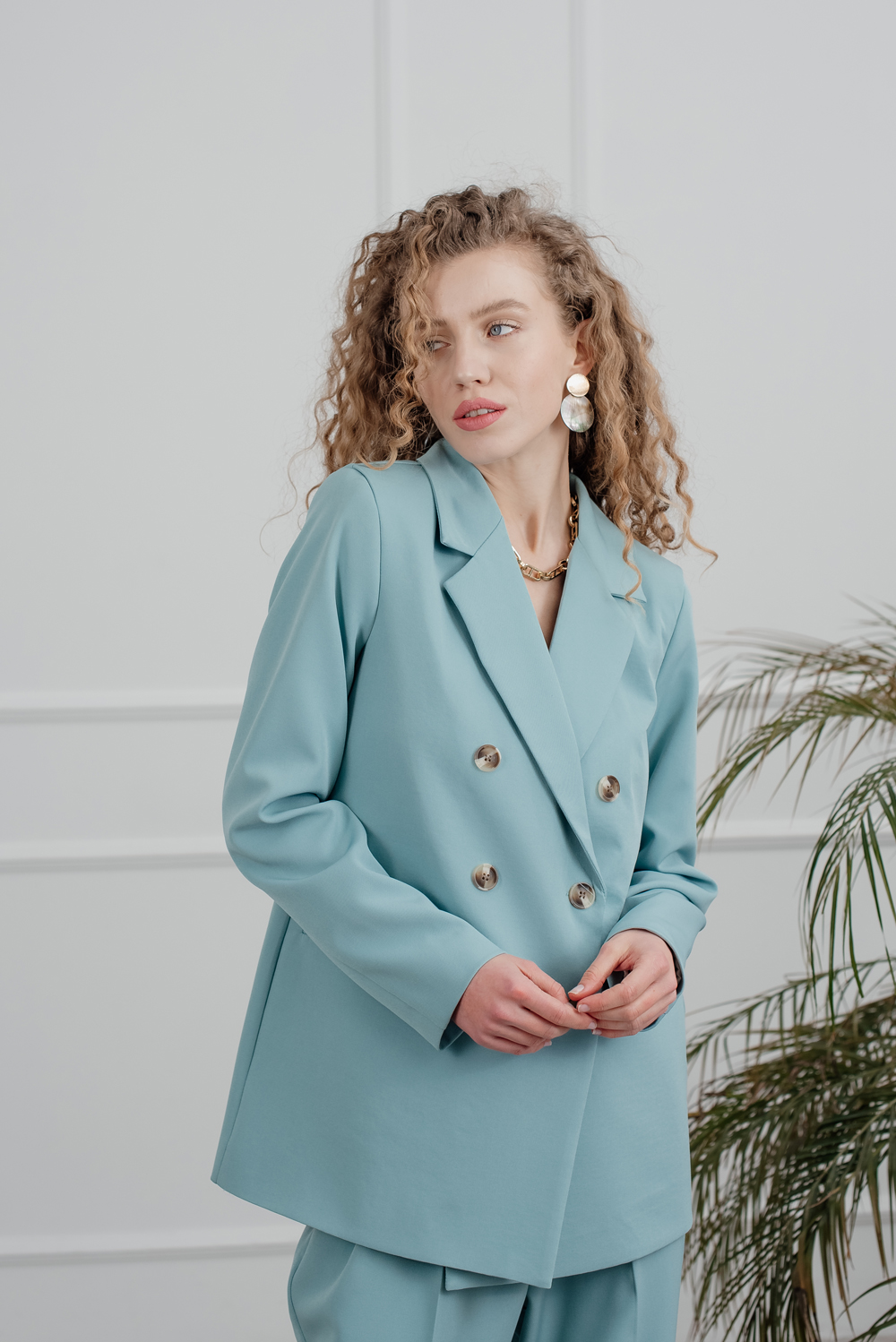 Mint double-breasted jacket