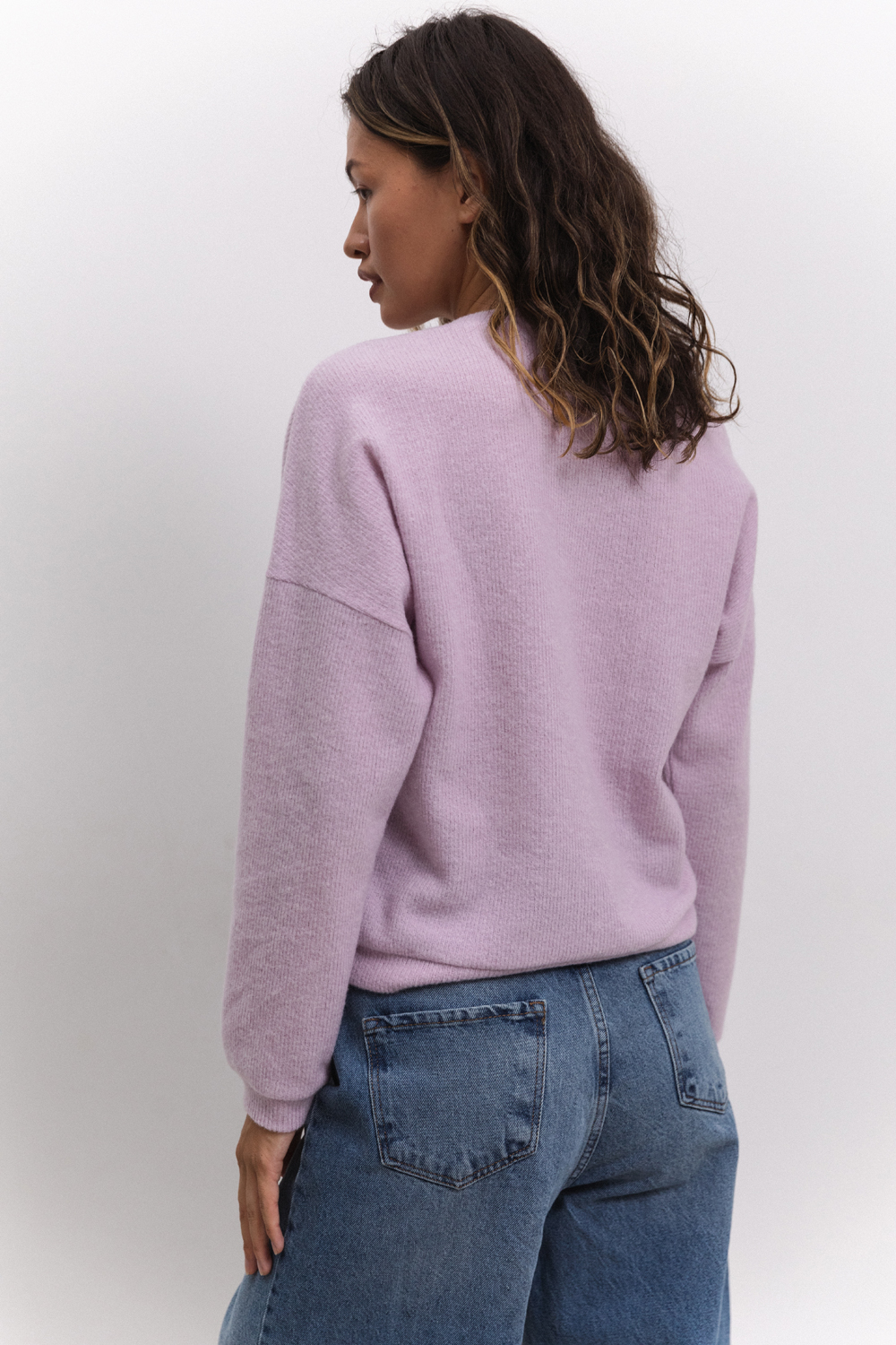 Lilac sweatshirt in soft angora jersey