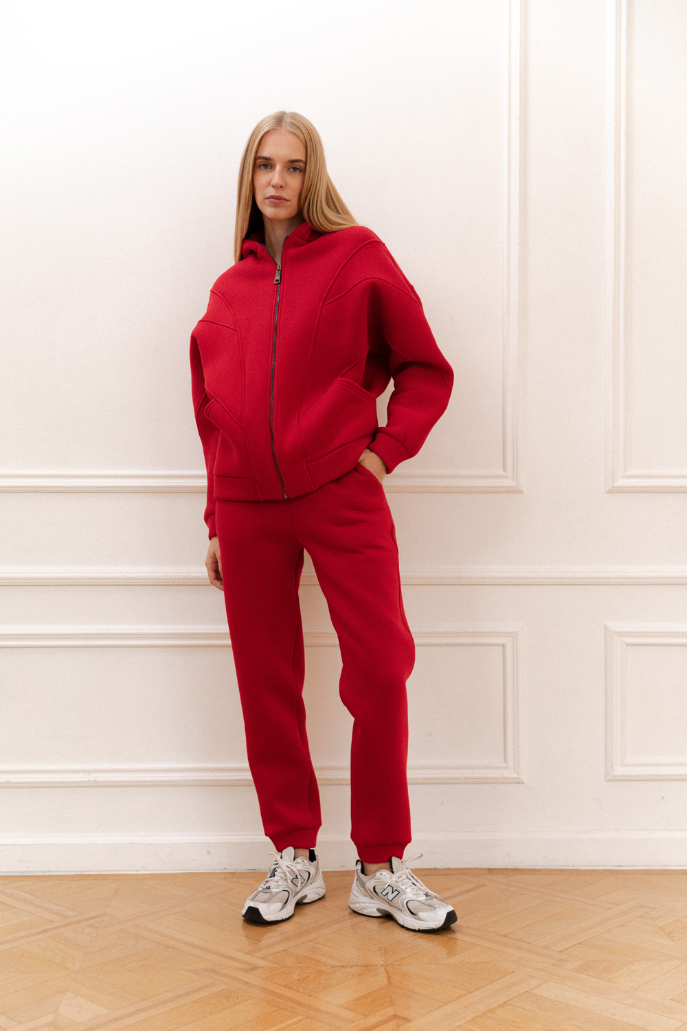 Red fleece pants