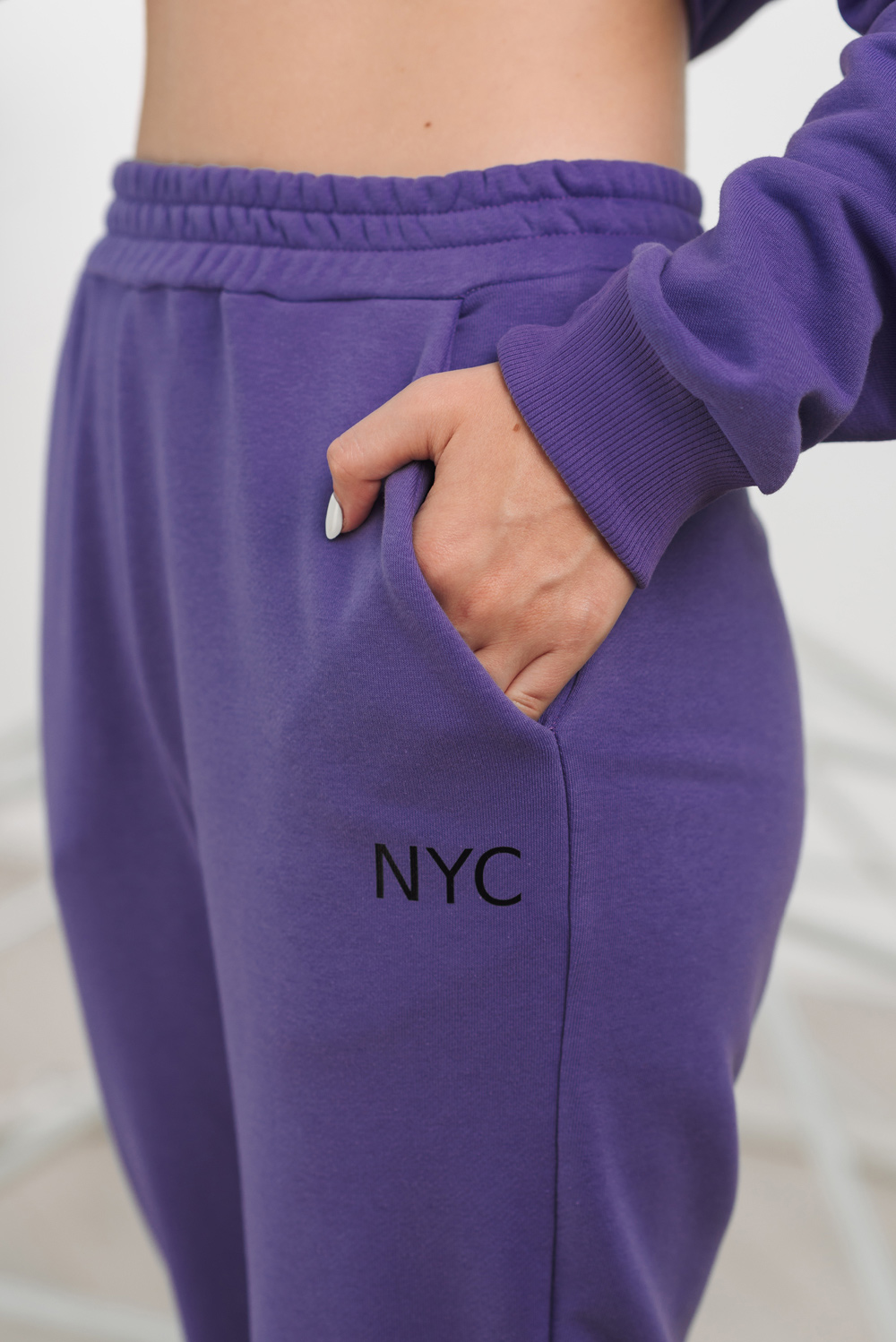 Lavender sweatpants with pockets