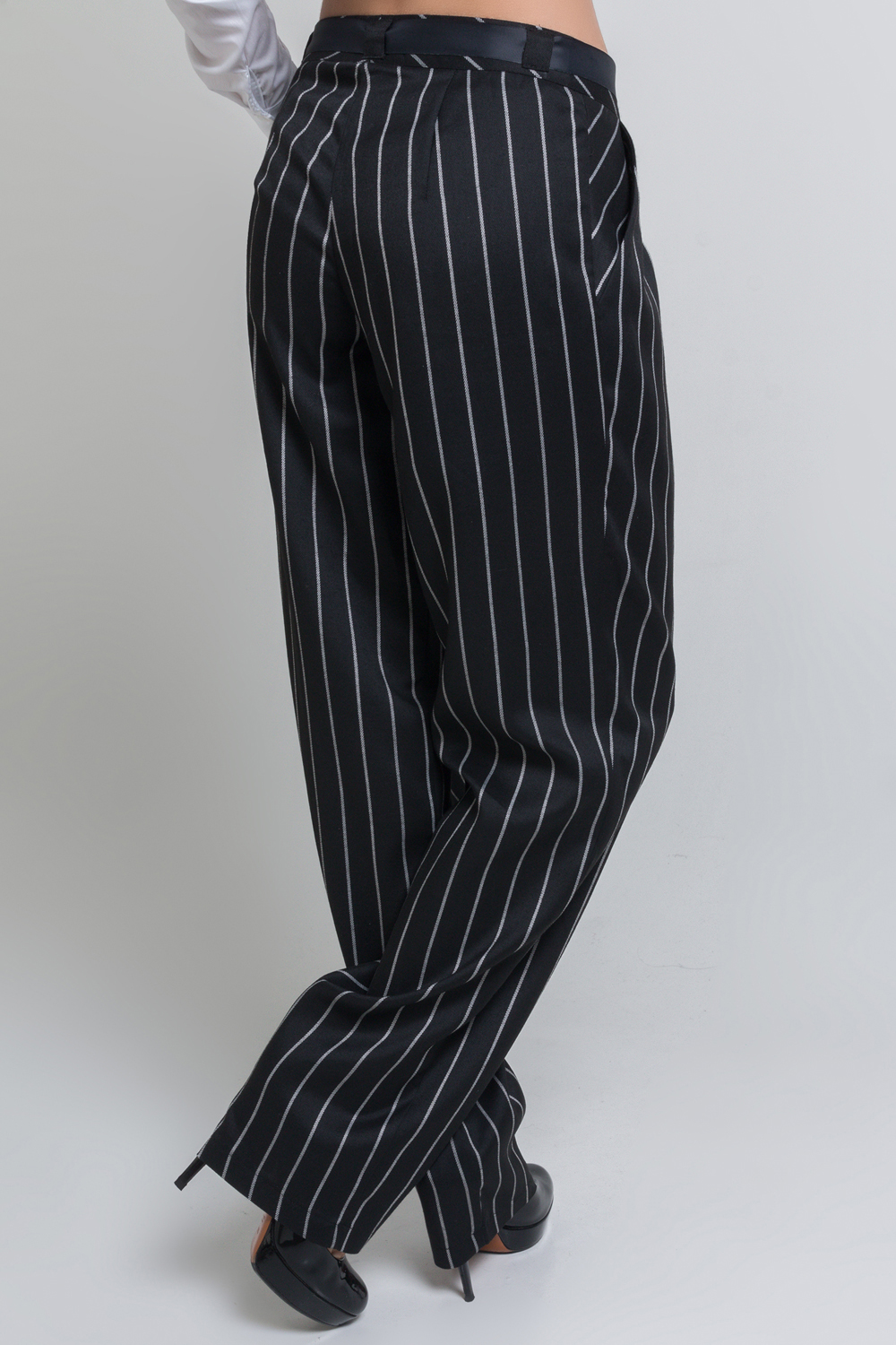 Black striped trousers