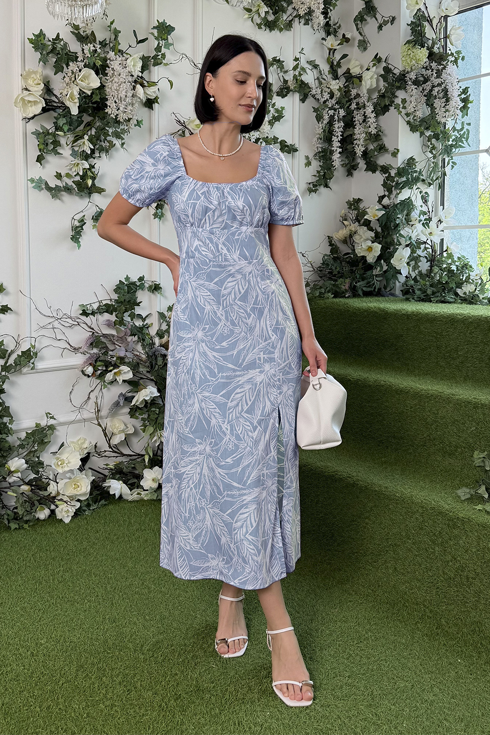Light blue fitted dress