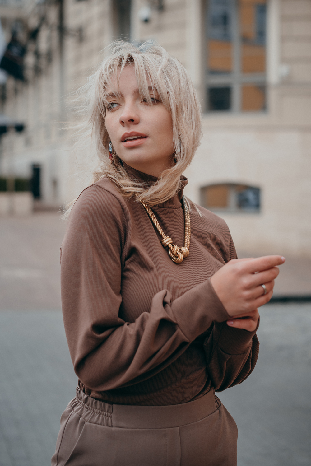 Puff Sleeve Chocolate Sweater