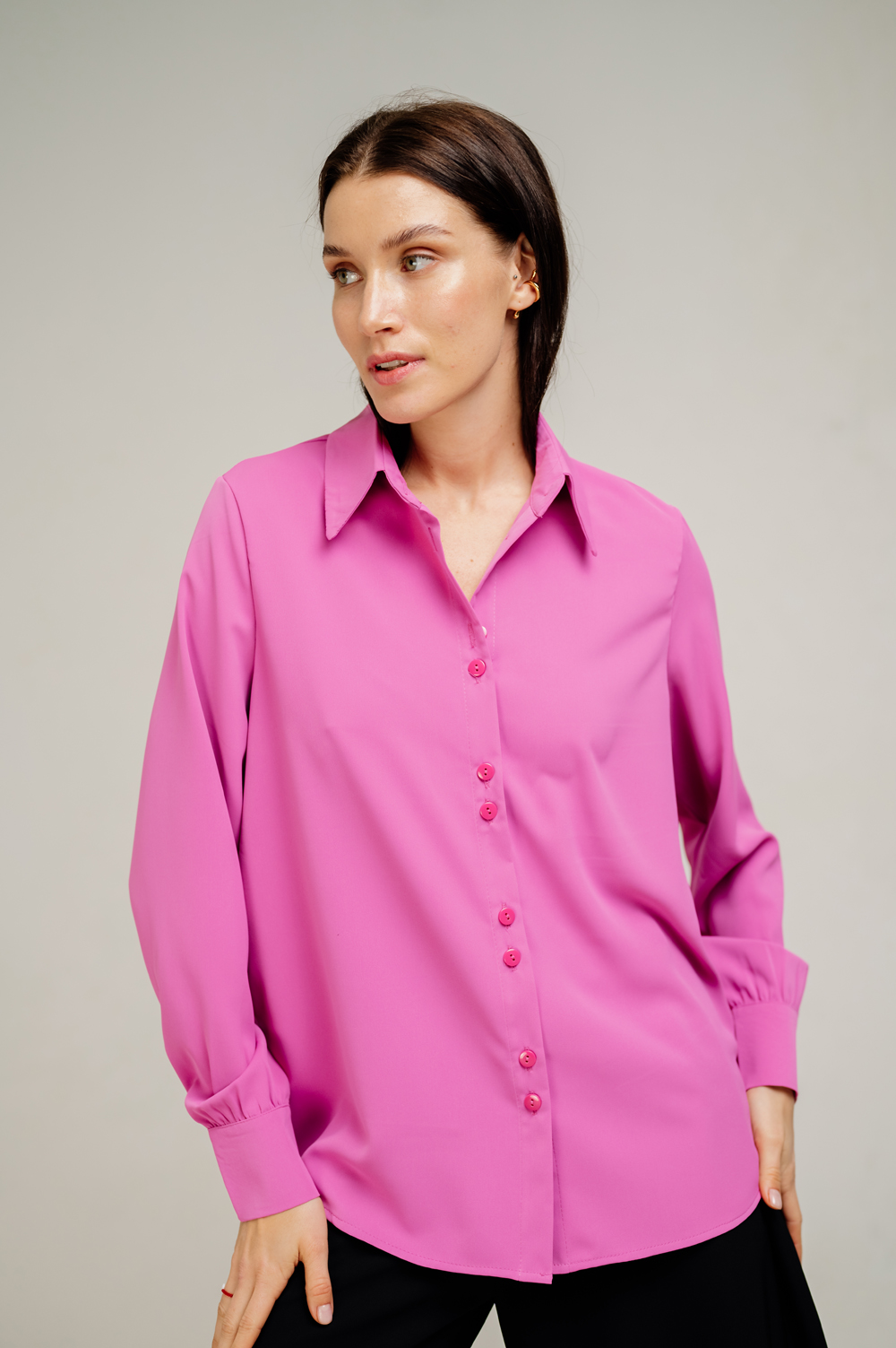 Pink blouse in a romantic style
