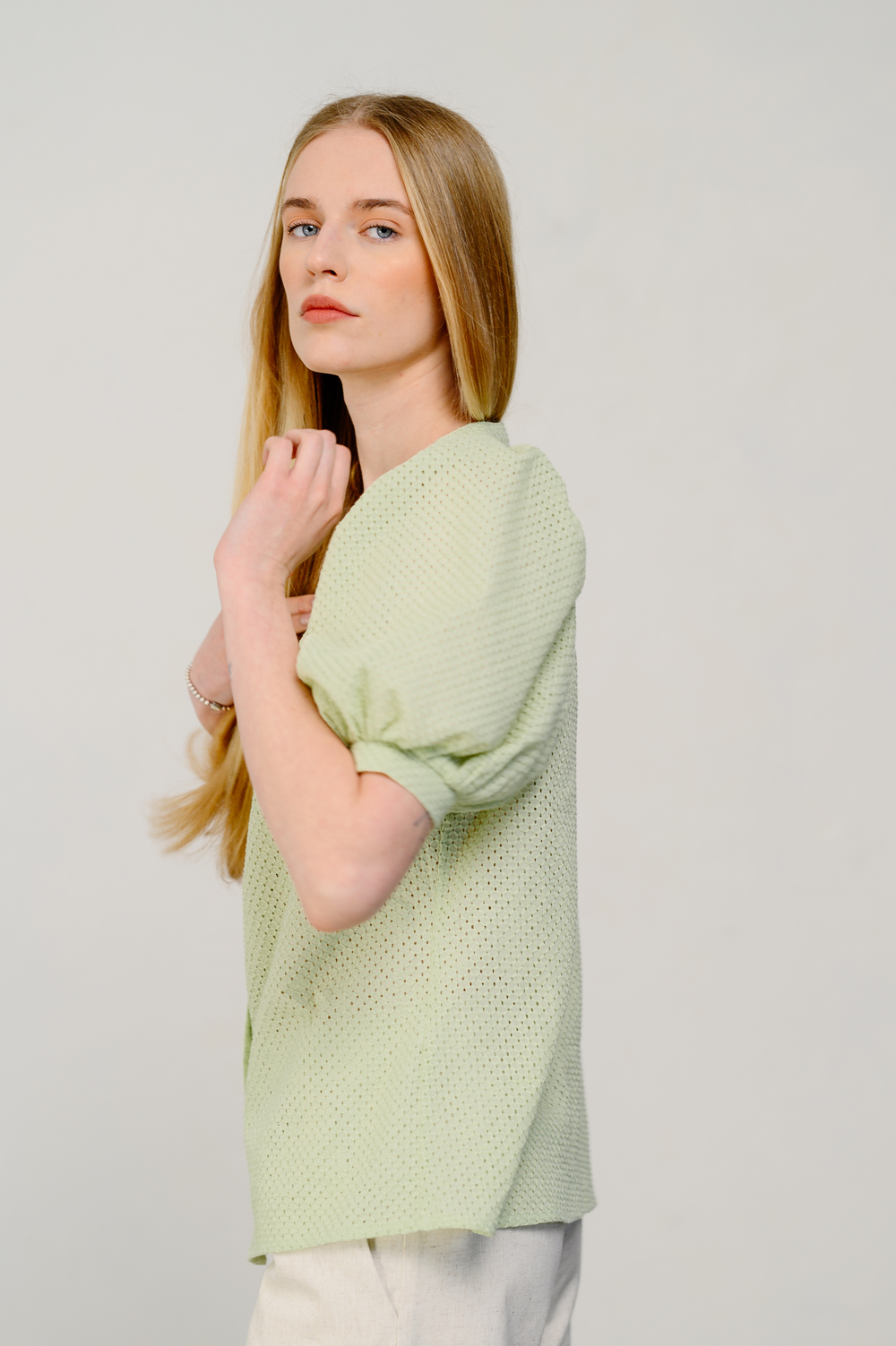 Pistachio loose fit blouse