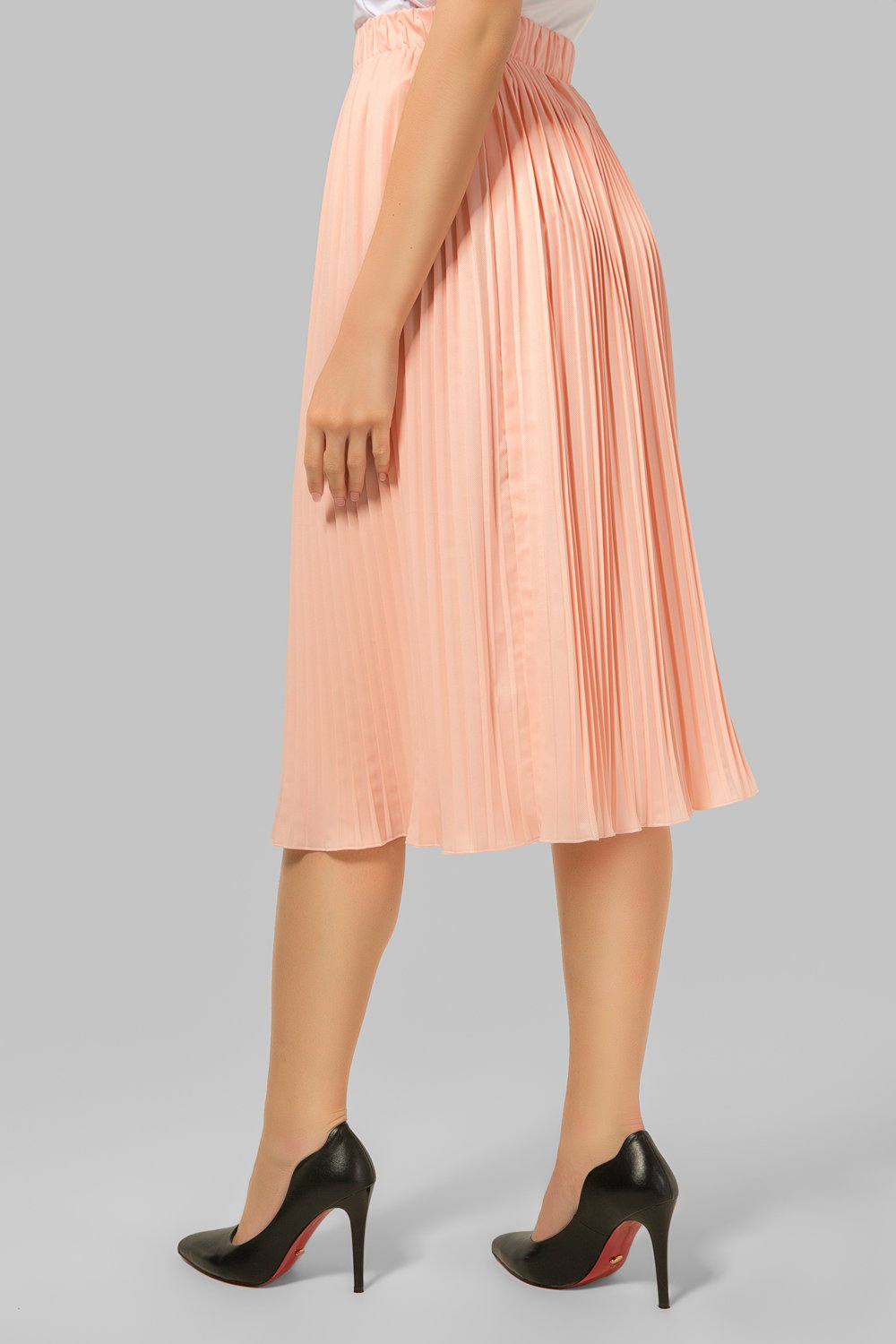 Персиковая юбка с плисеровкой