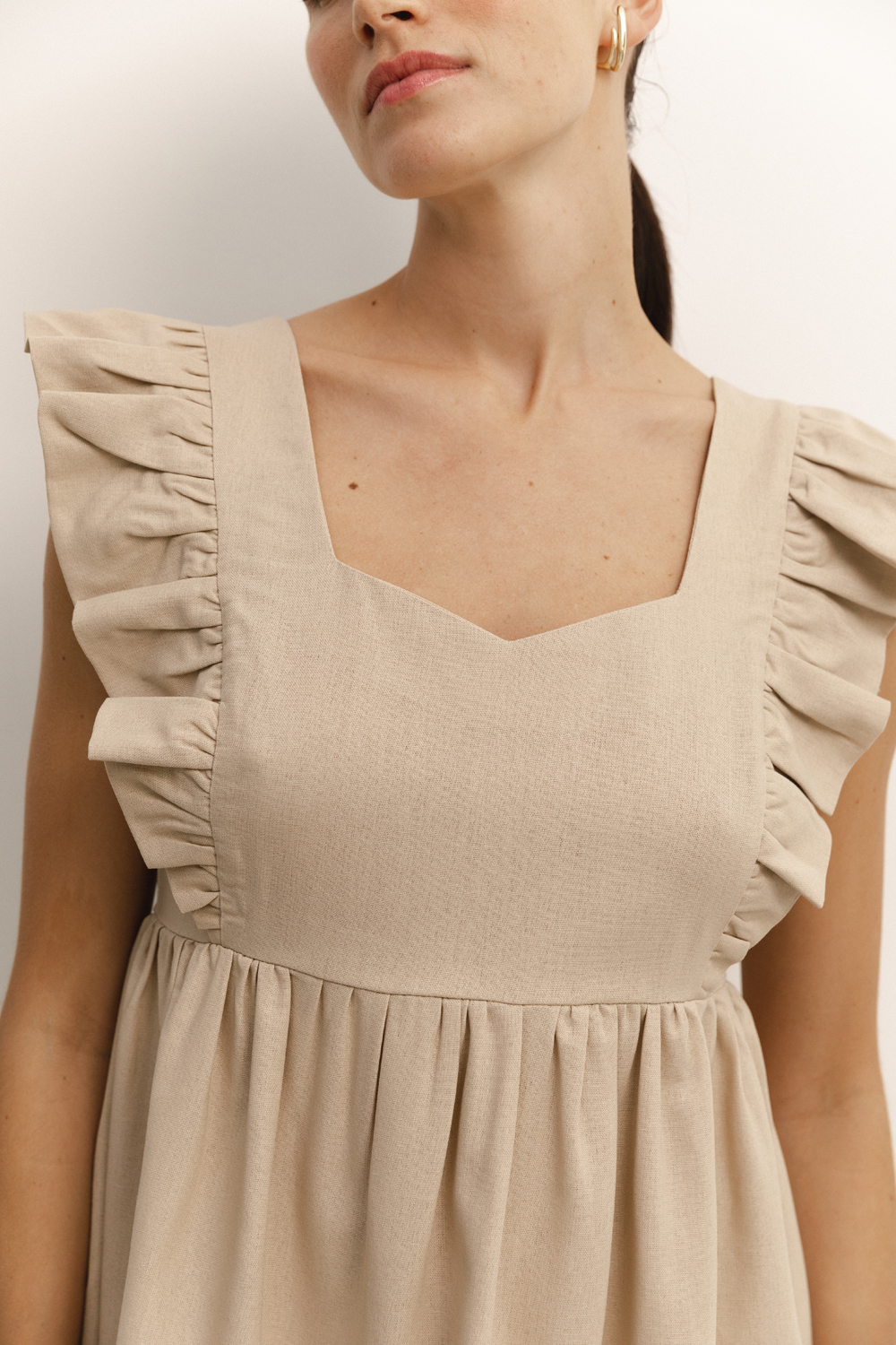 Beige Sleeveless Dress ChangeClear