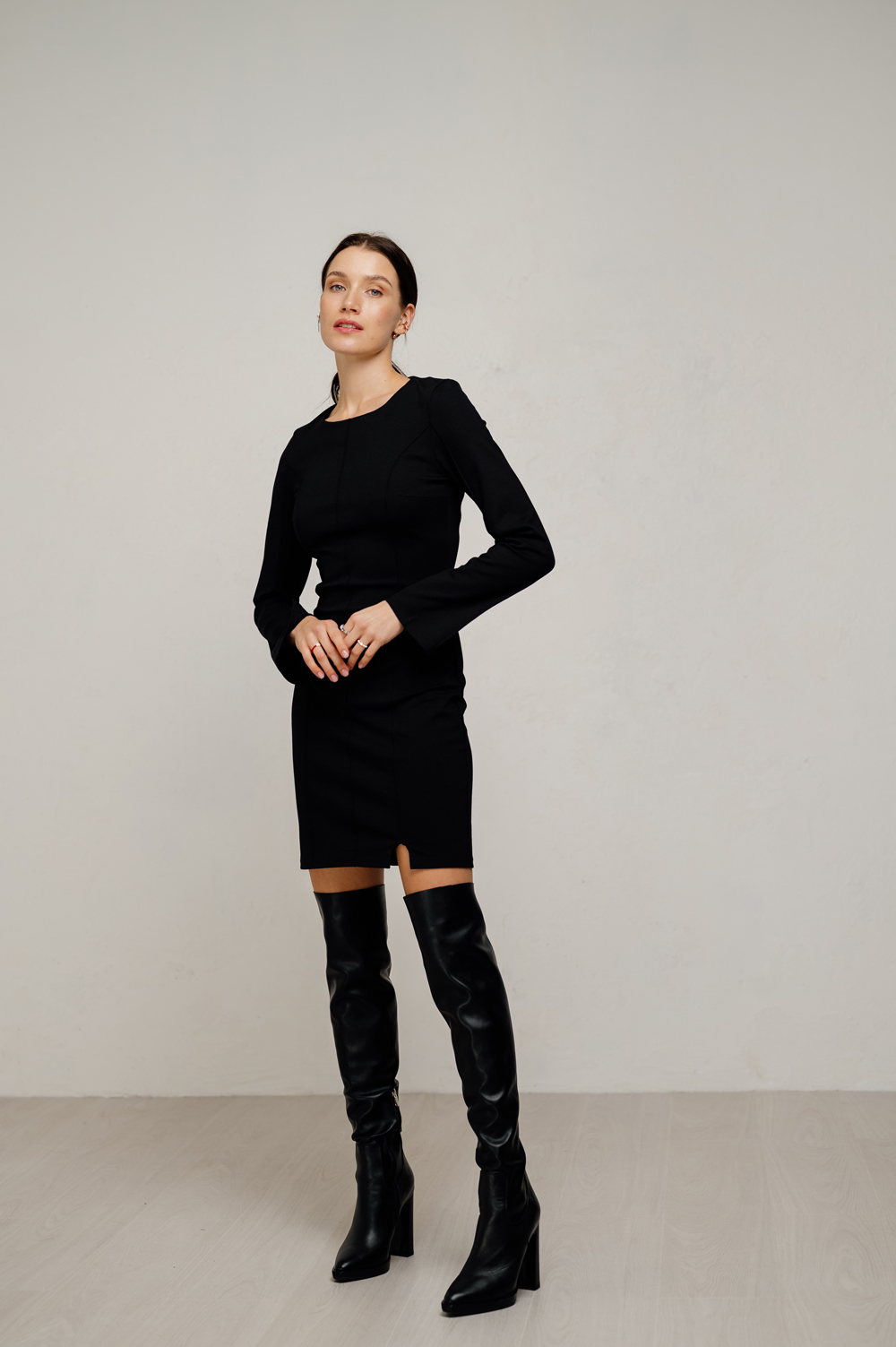 Stylish black mini dress