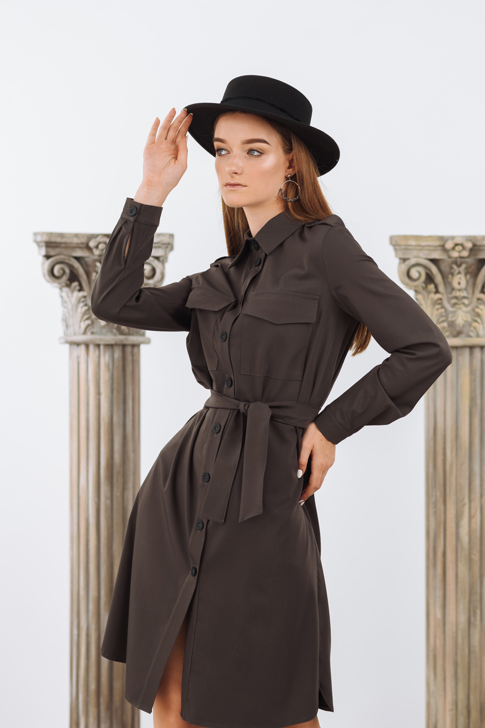 Midi shirt dress