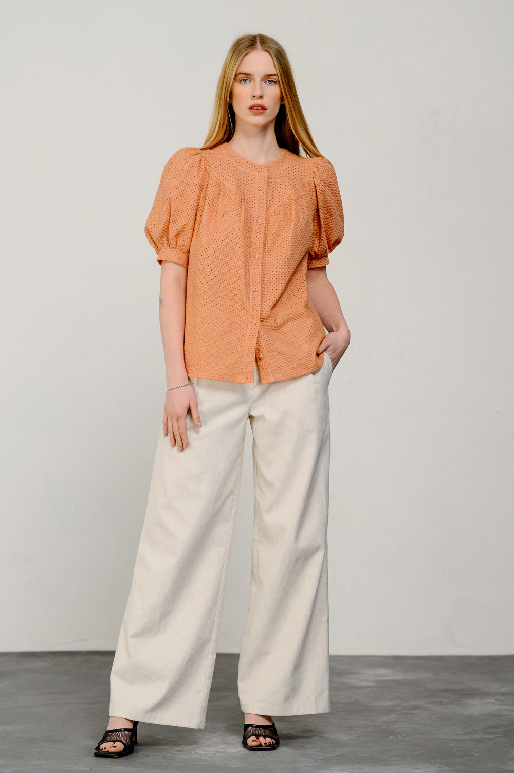 Peach loose fit blouse