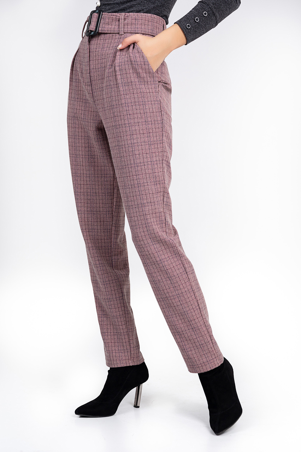 High waist trousers with belt