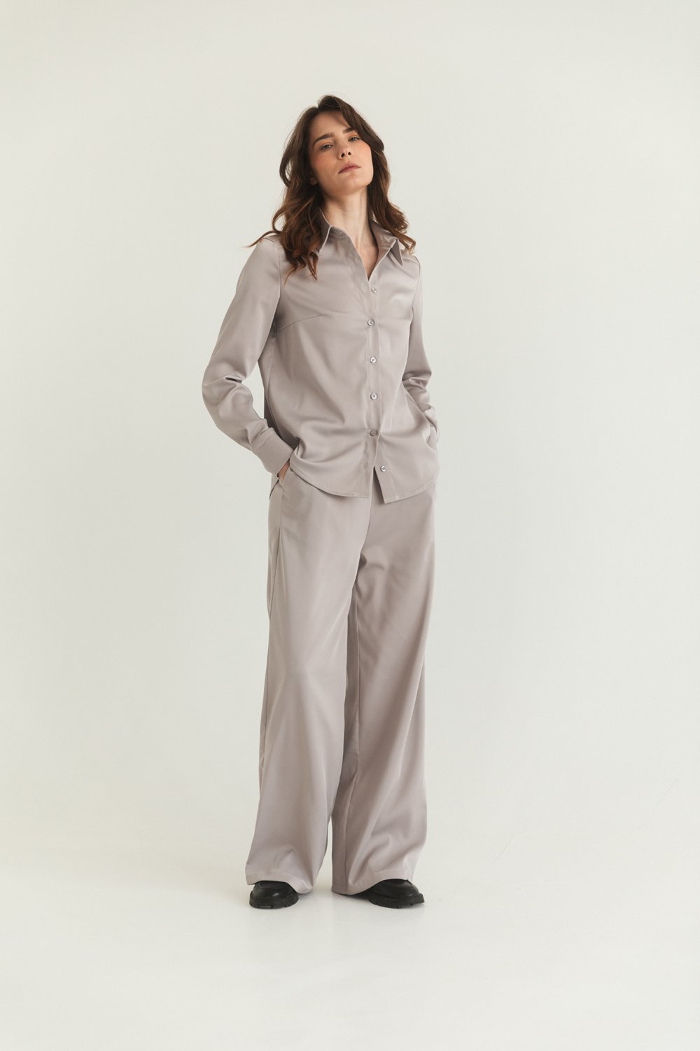 Gray stylish loose fit suit