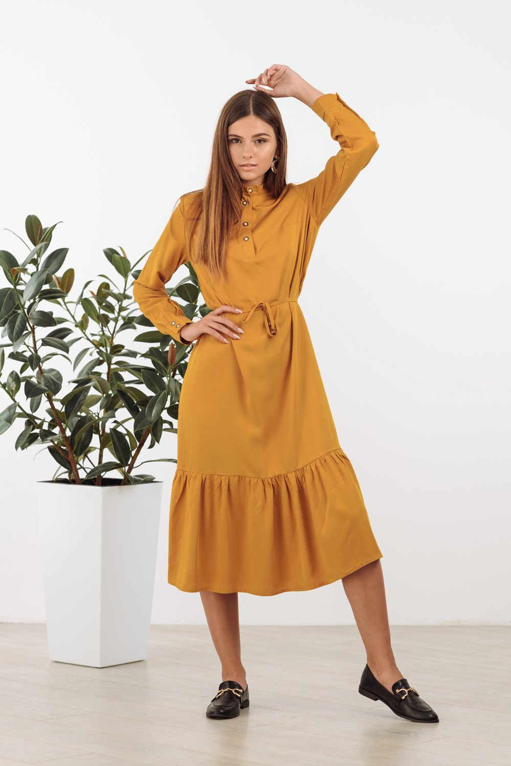 Mustard Cotton Dress