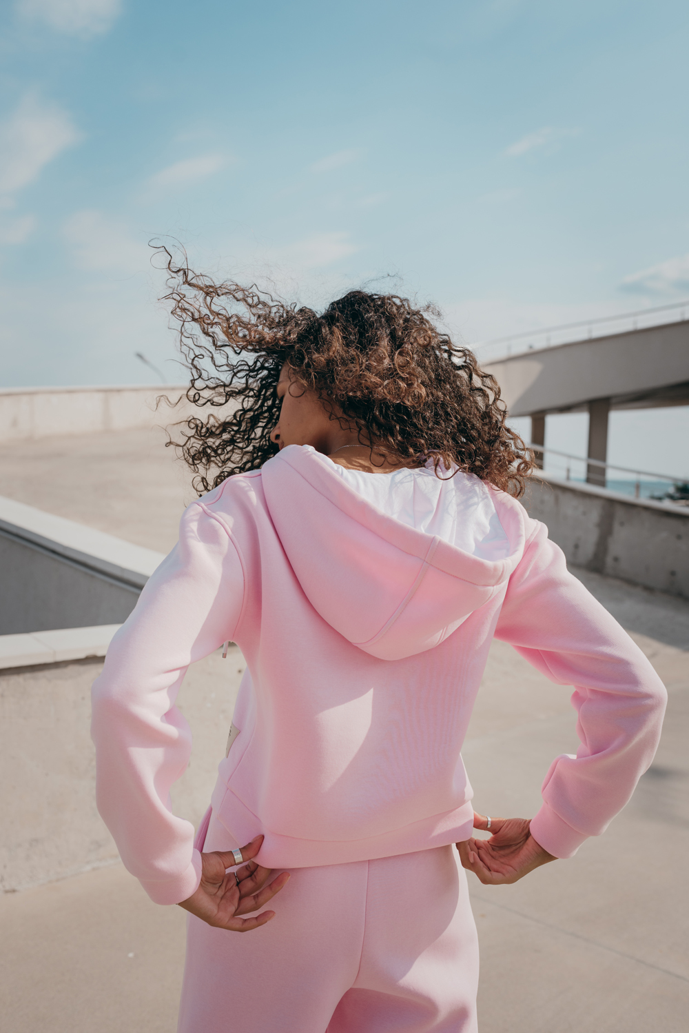 Pink cropped sweatshirt