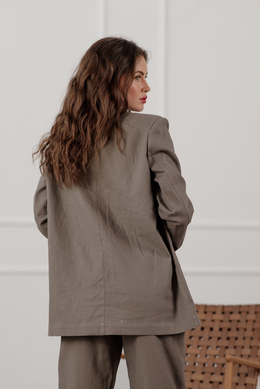 Linen oversized blazer