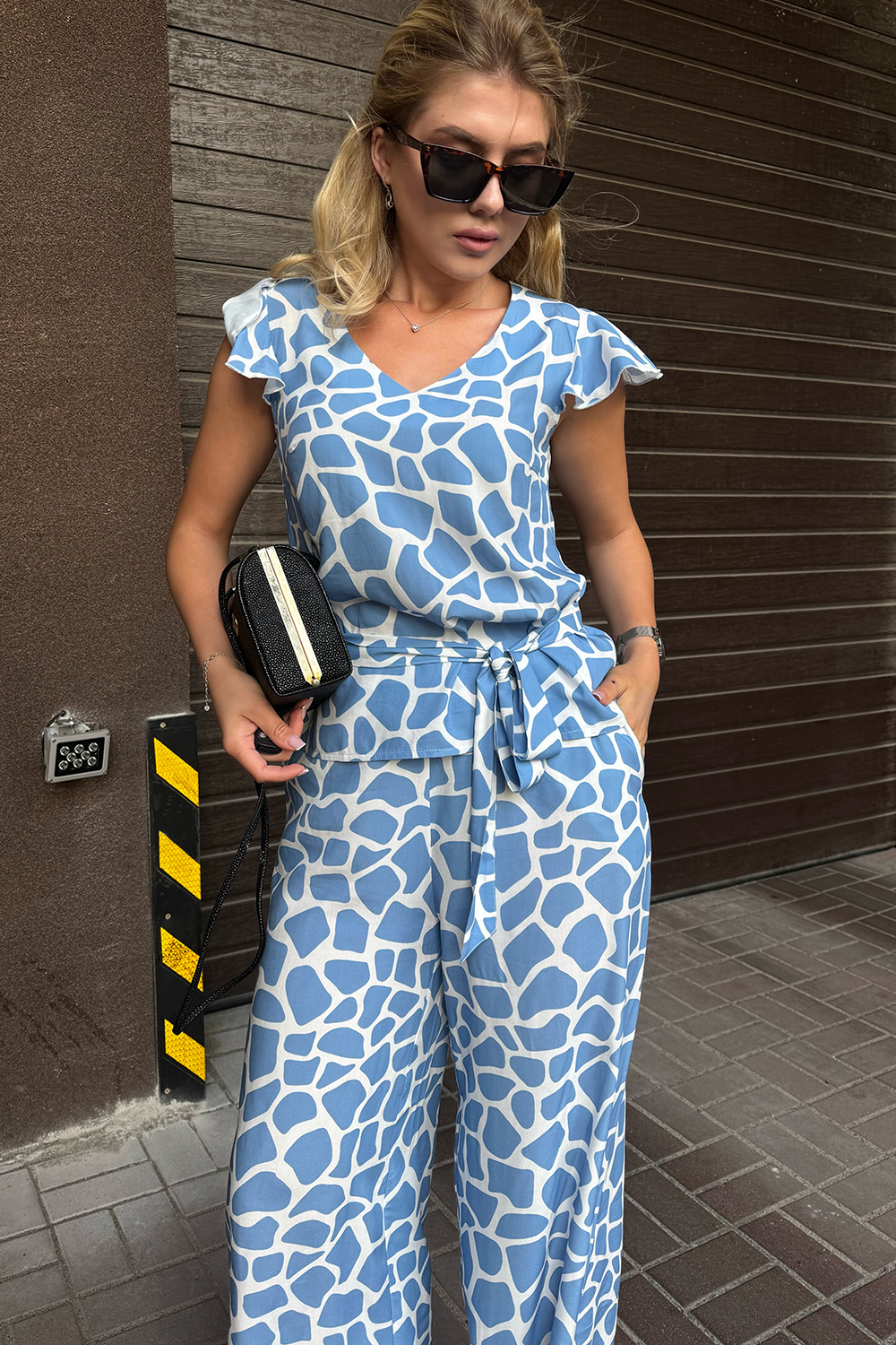 Blue cotton suit