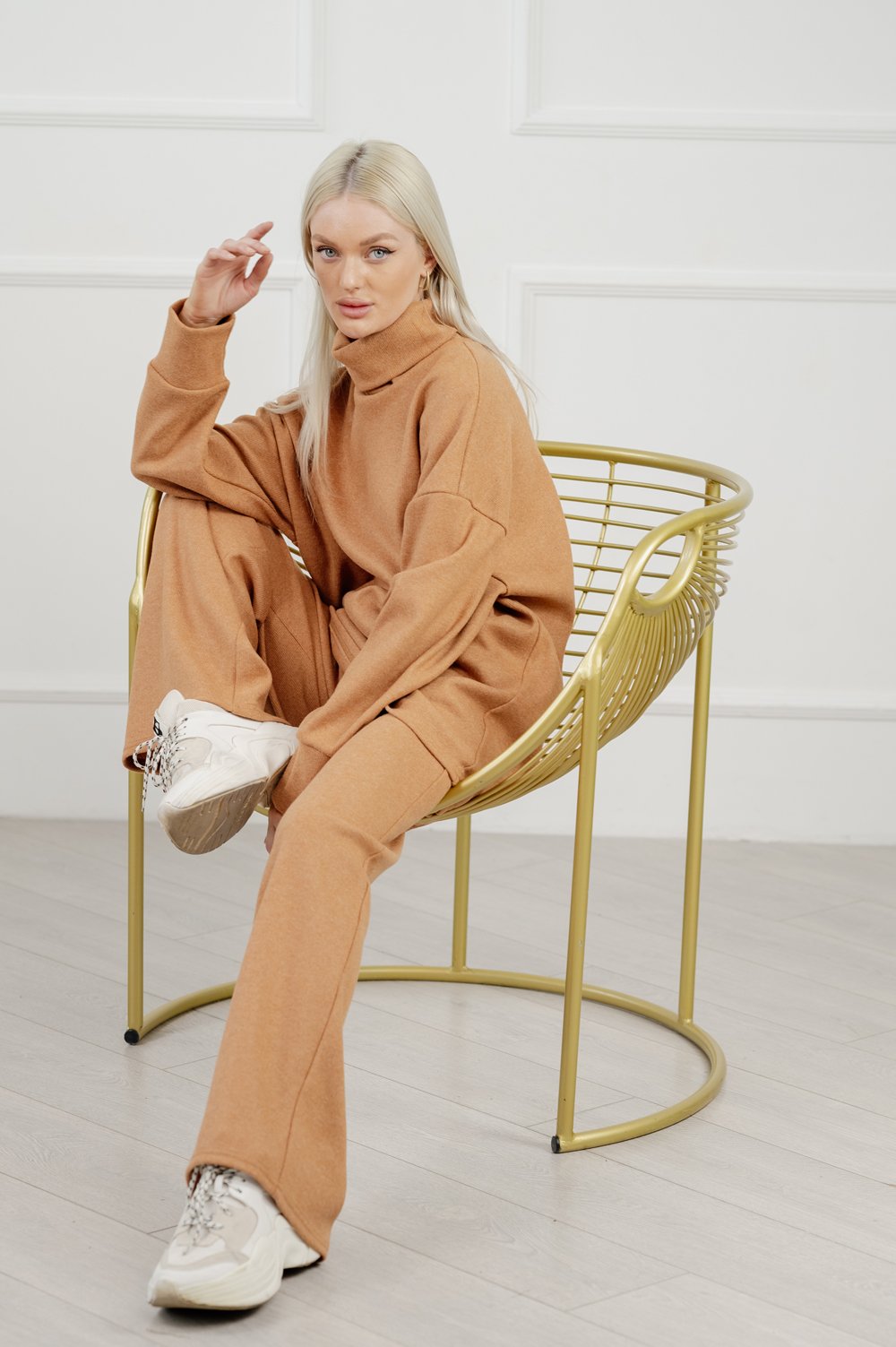 Warm angora suit in color 