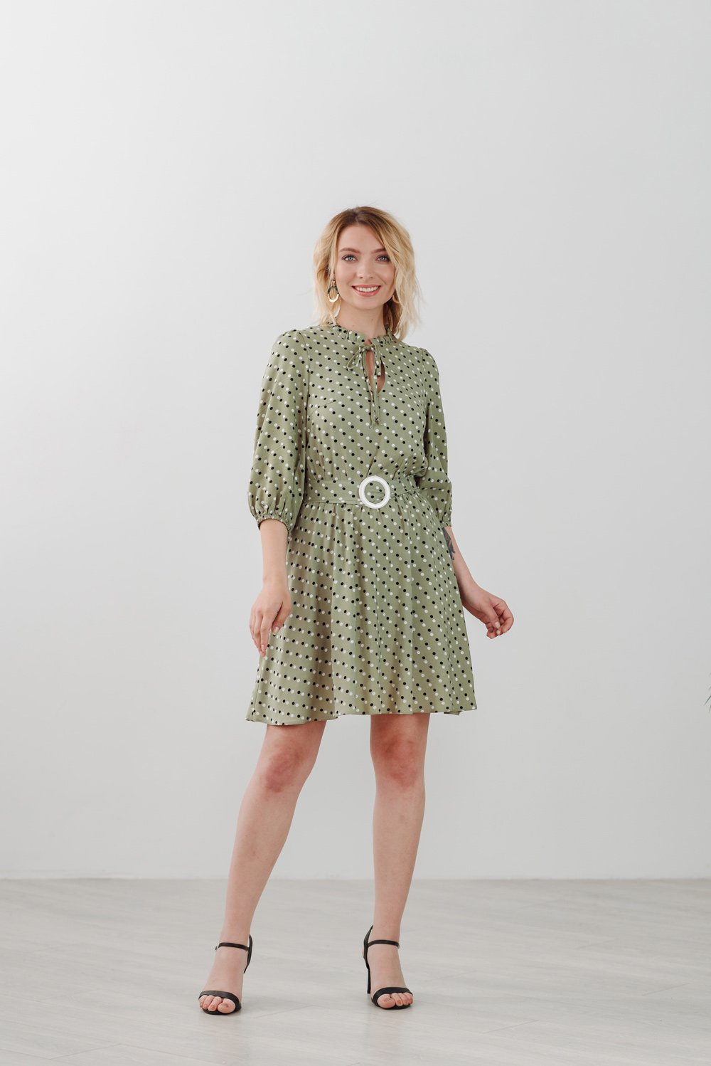 Short olive dress