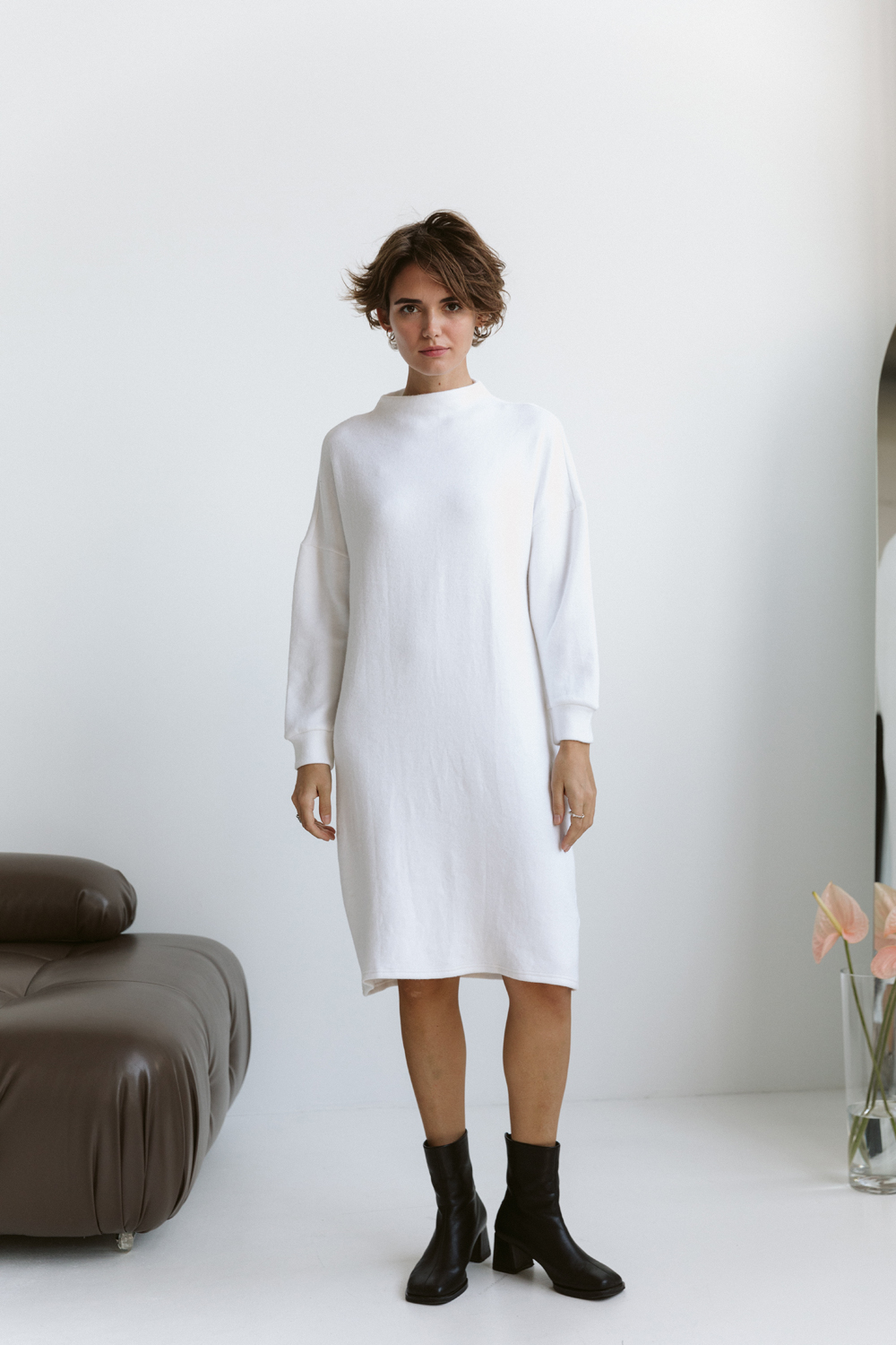 Milky angora dress