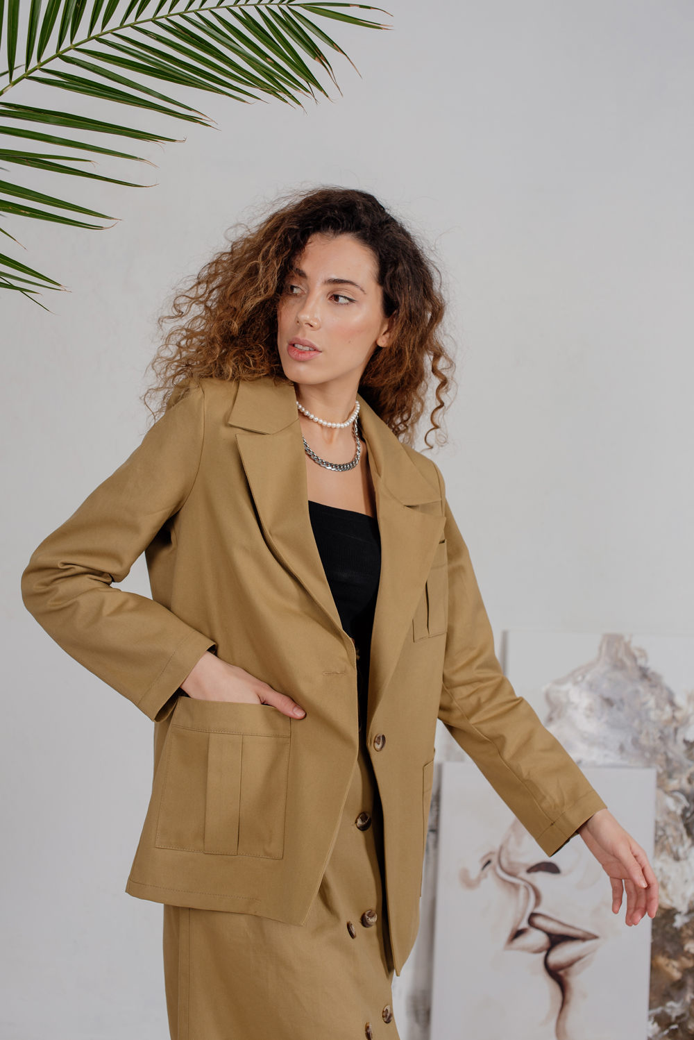 Safari style jacket with large pockets