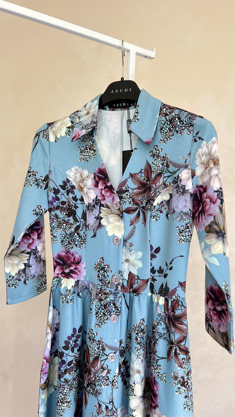 Floral print shirt dress