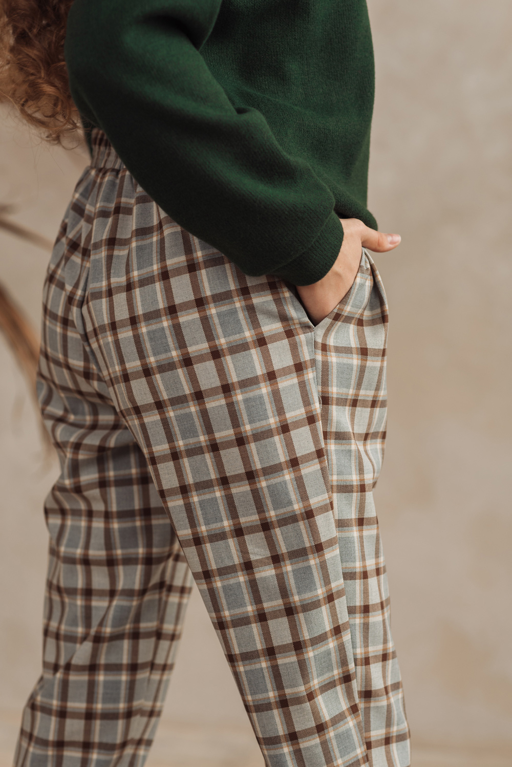 Brown check trousers