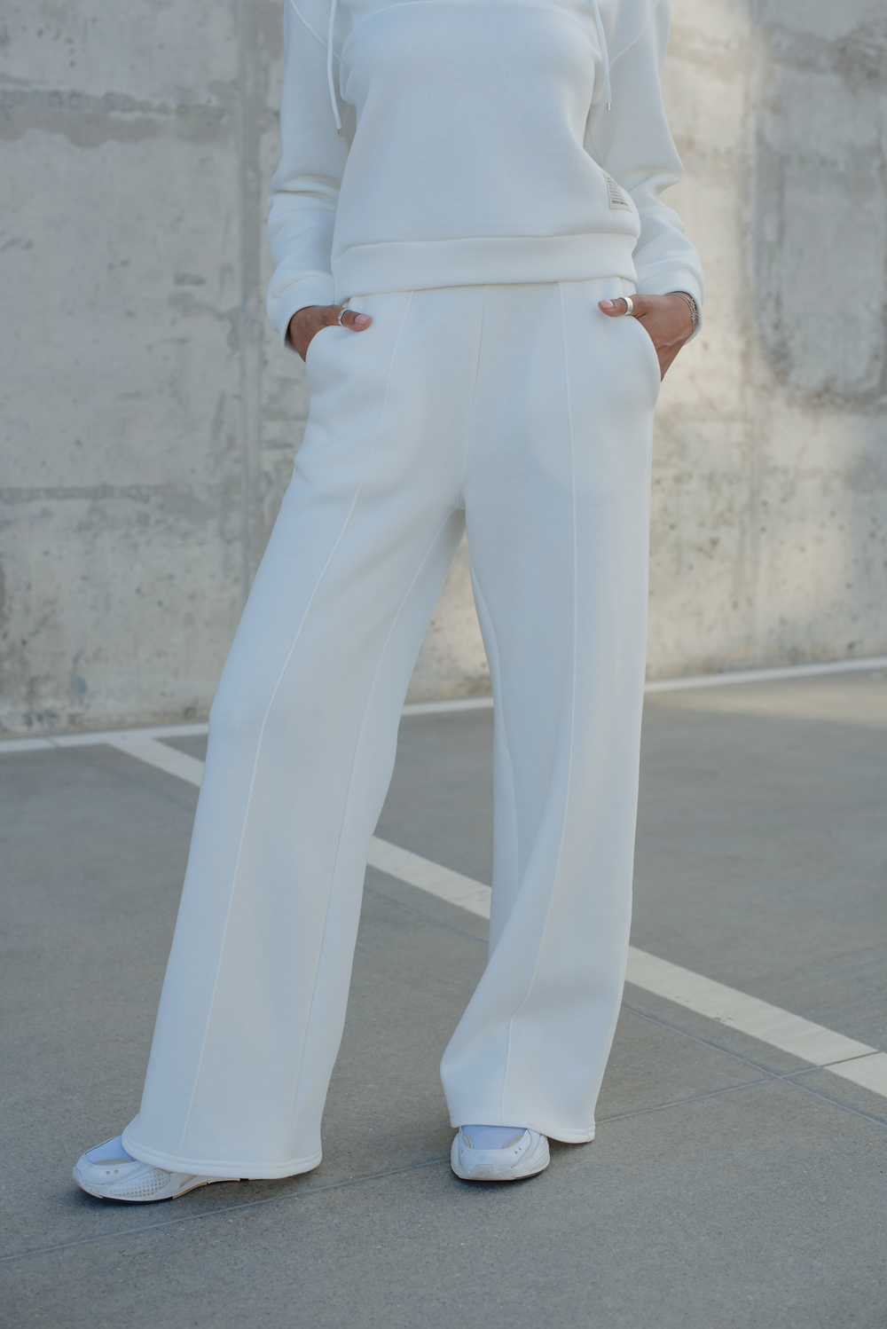 Milk wide legged tracksuit trousers