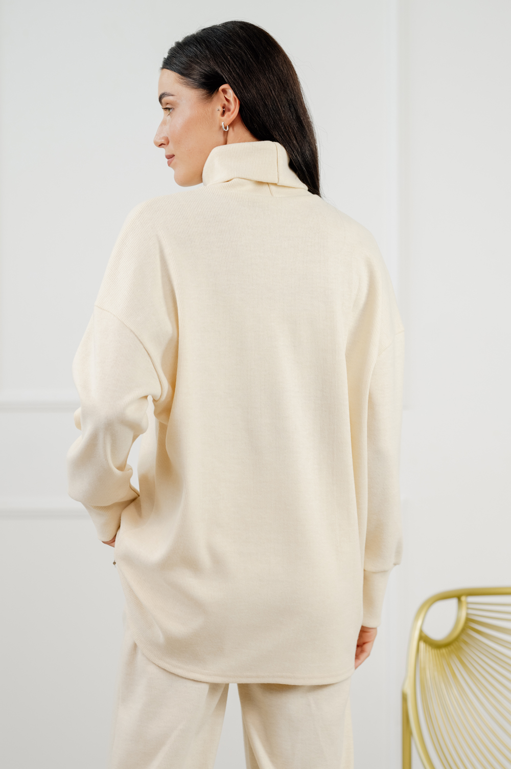 Cream angora suit with added wool.