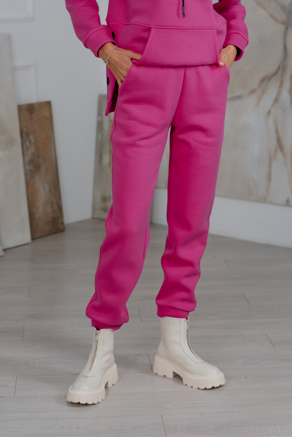 Fuchsia track pants