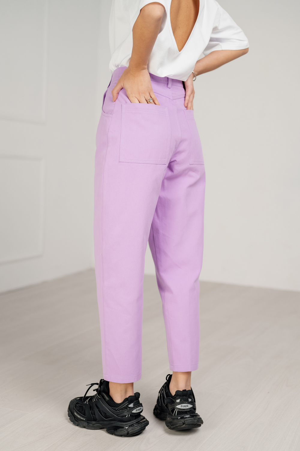 Purple slouchy jeans