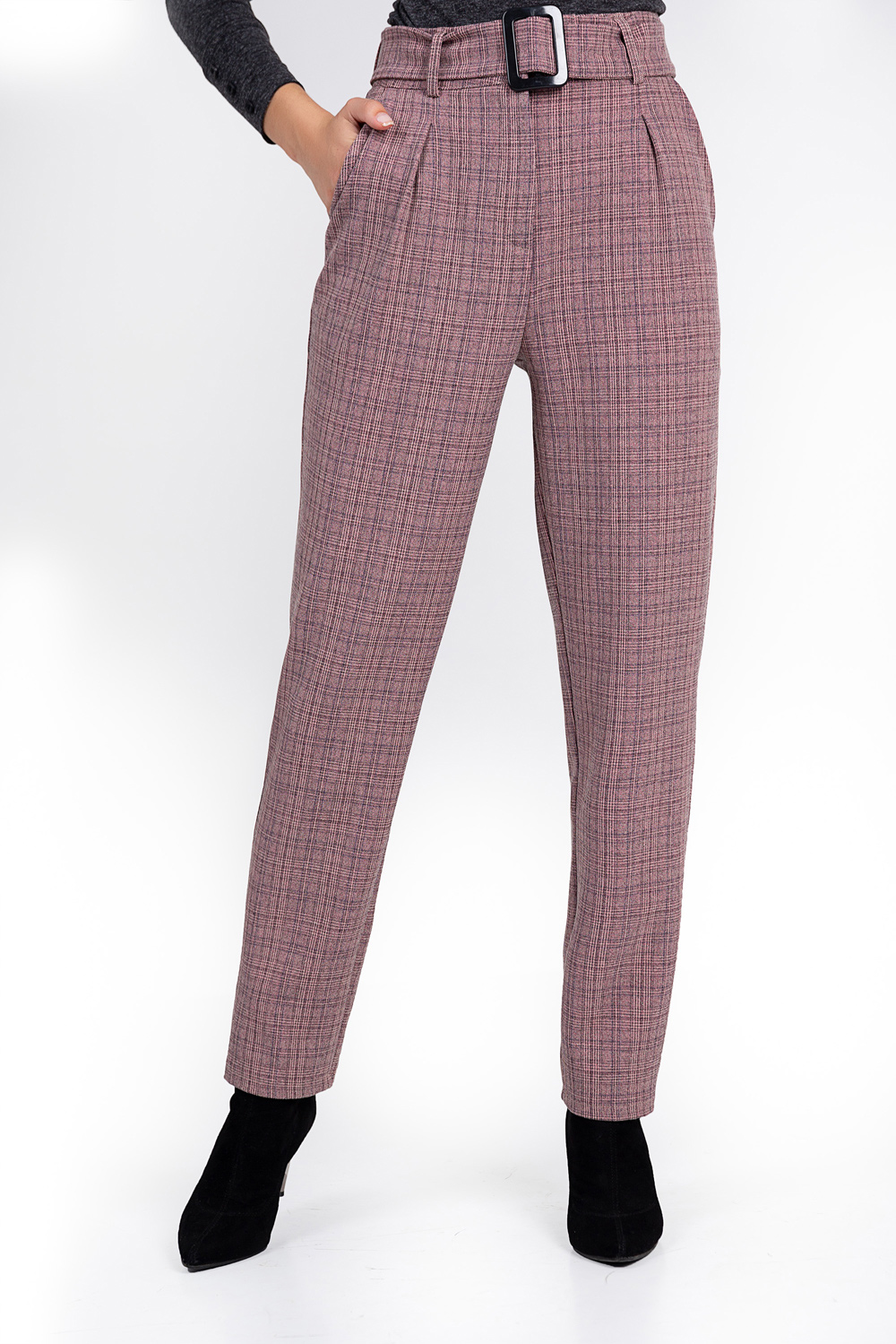 High waist trousers with belt