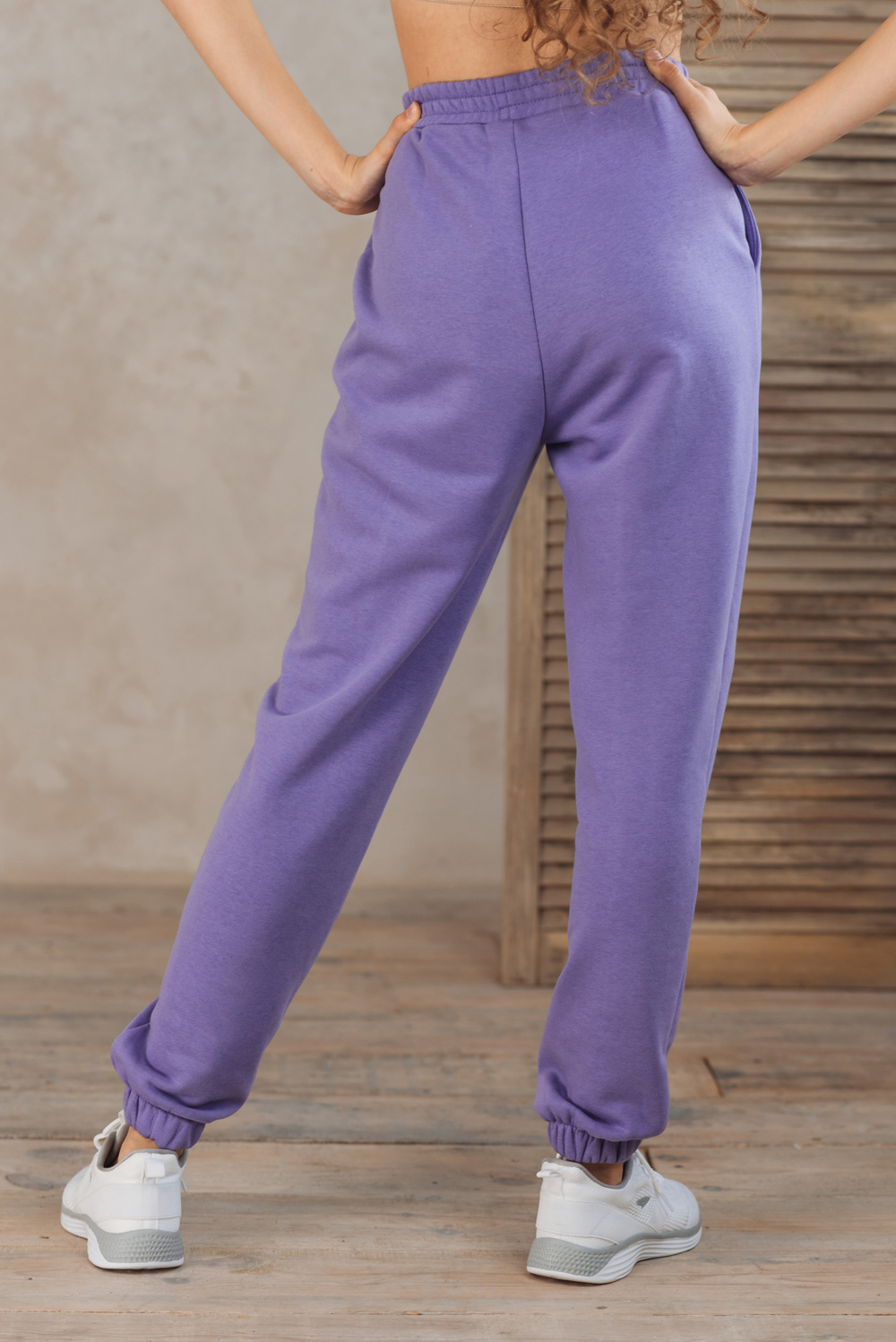 Purple elasticated track pants