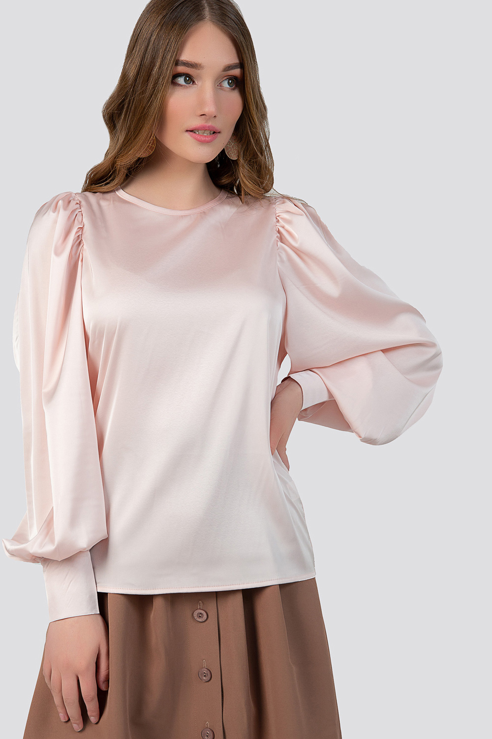 Silk powdery color blouse