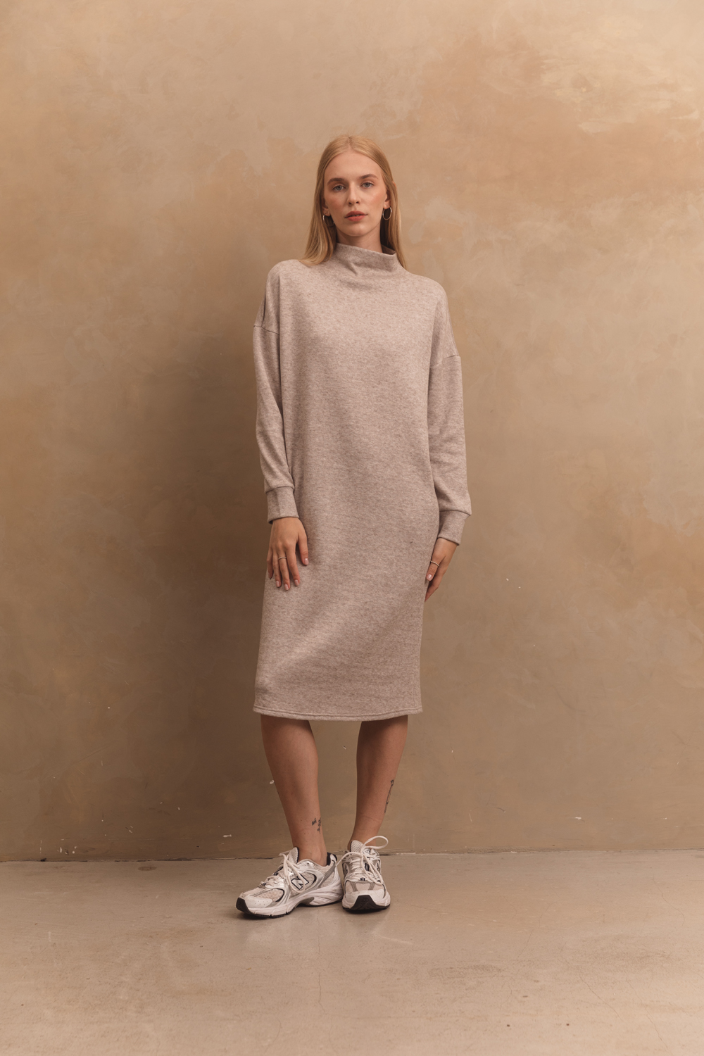 Beige angora dress