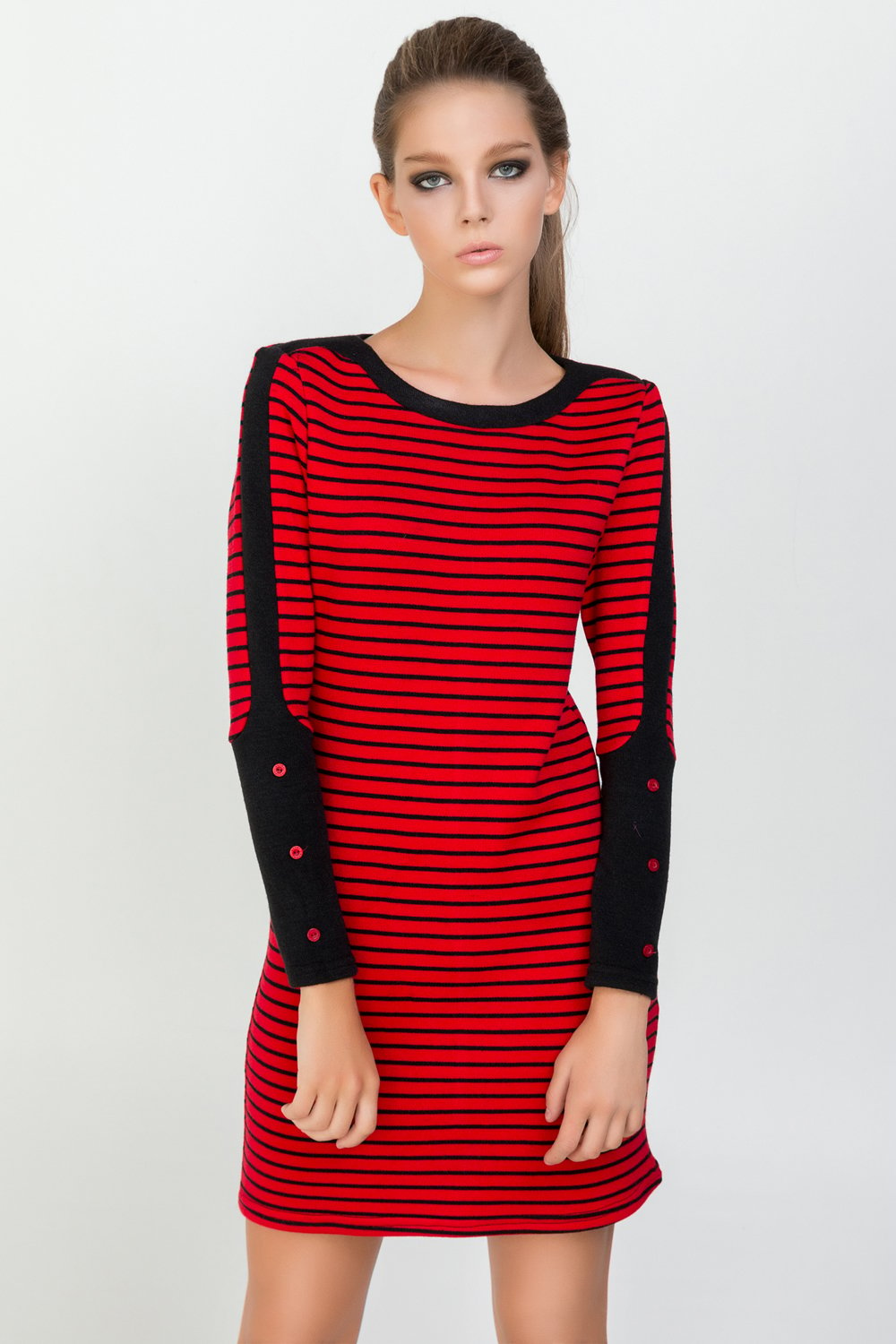 Red striped dress