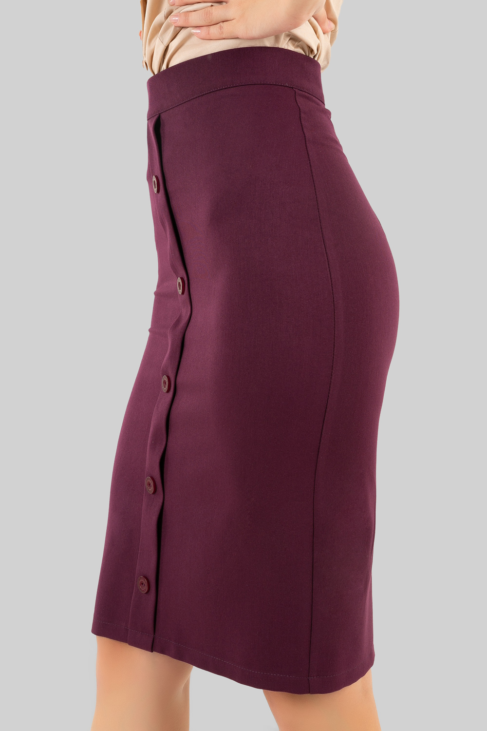 Pencil skirt with buttons