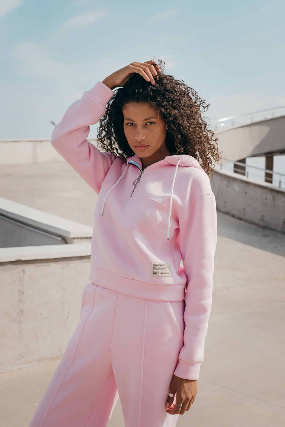 Pink cropped sweatshirt