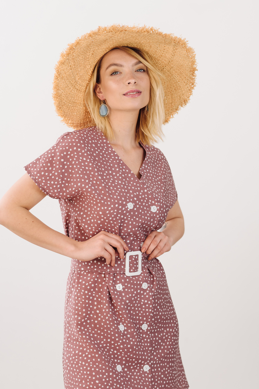 Short polka dot summer dress