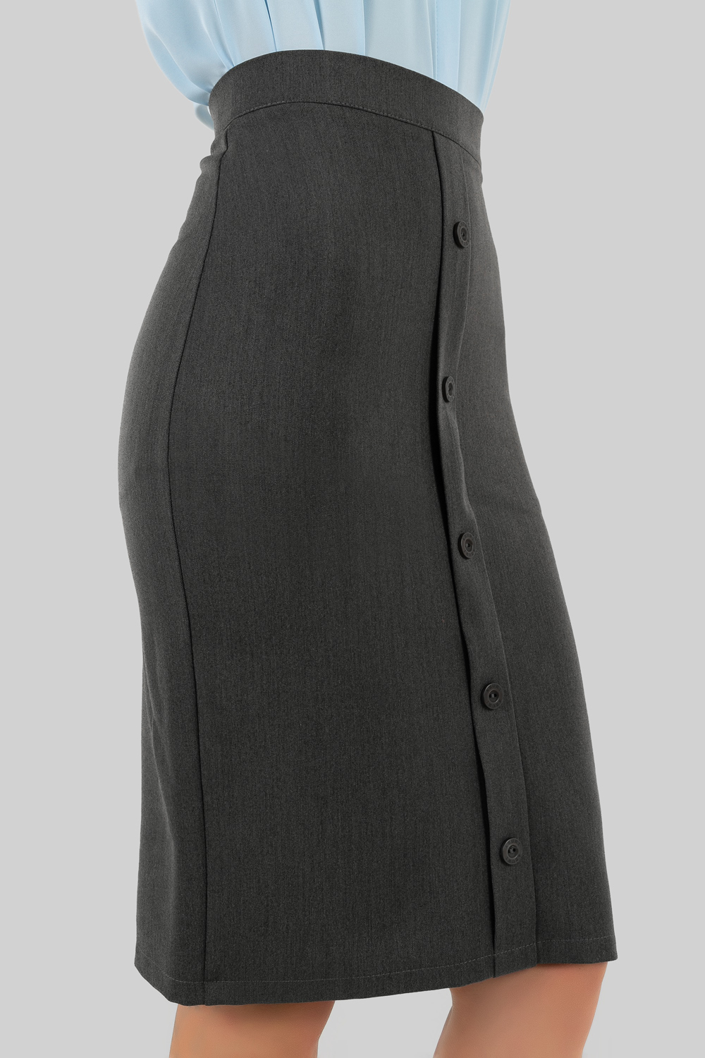 Pencil skirt with buttons