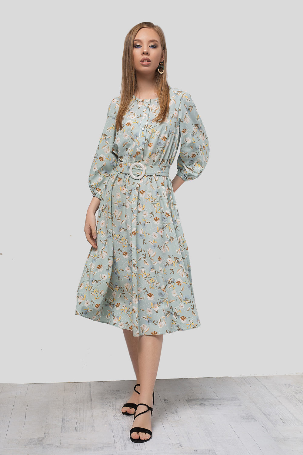 Flowing Midi Dress with belt