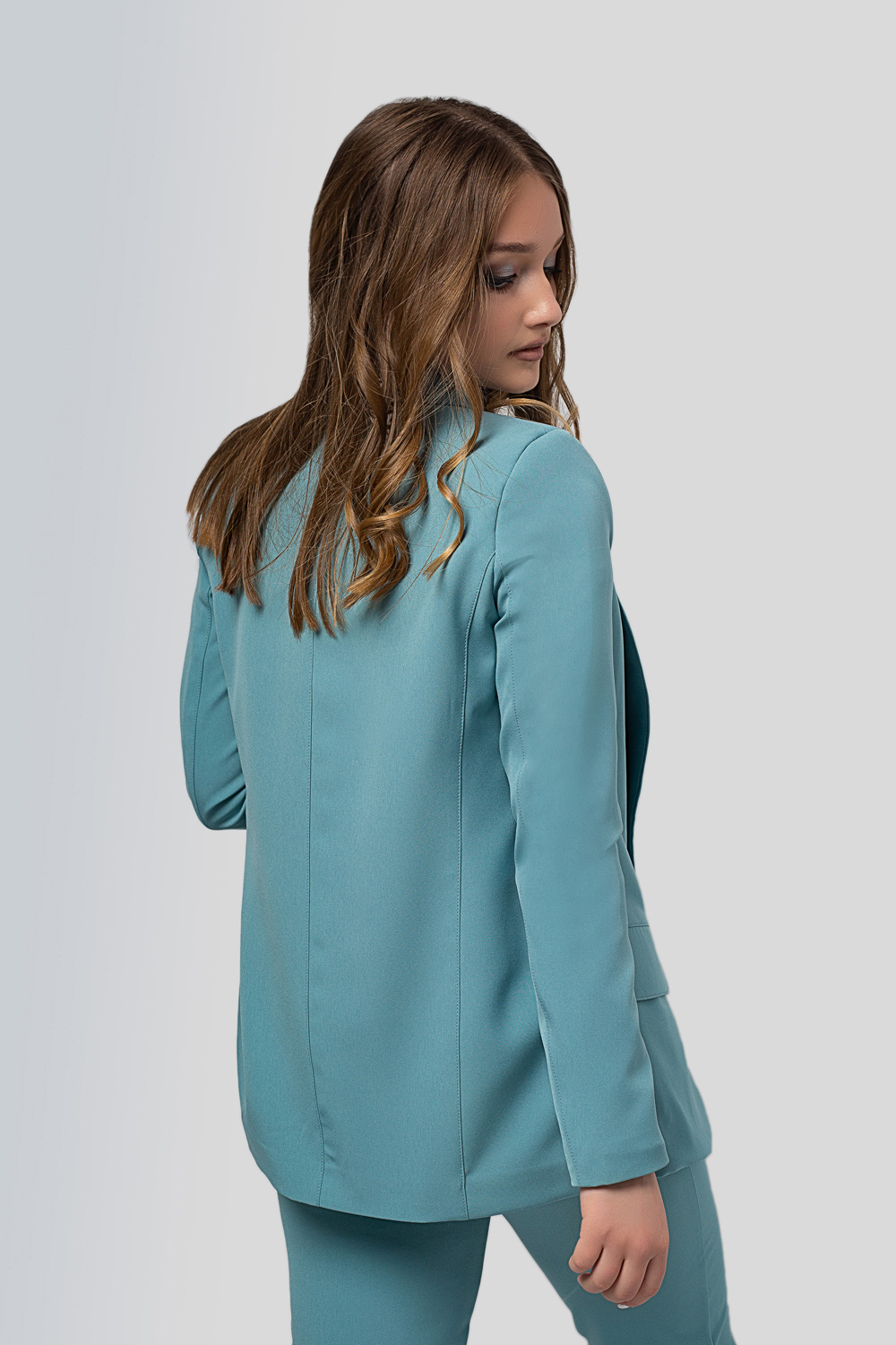 Turquoise blazer with a collar apache