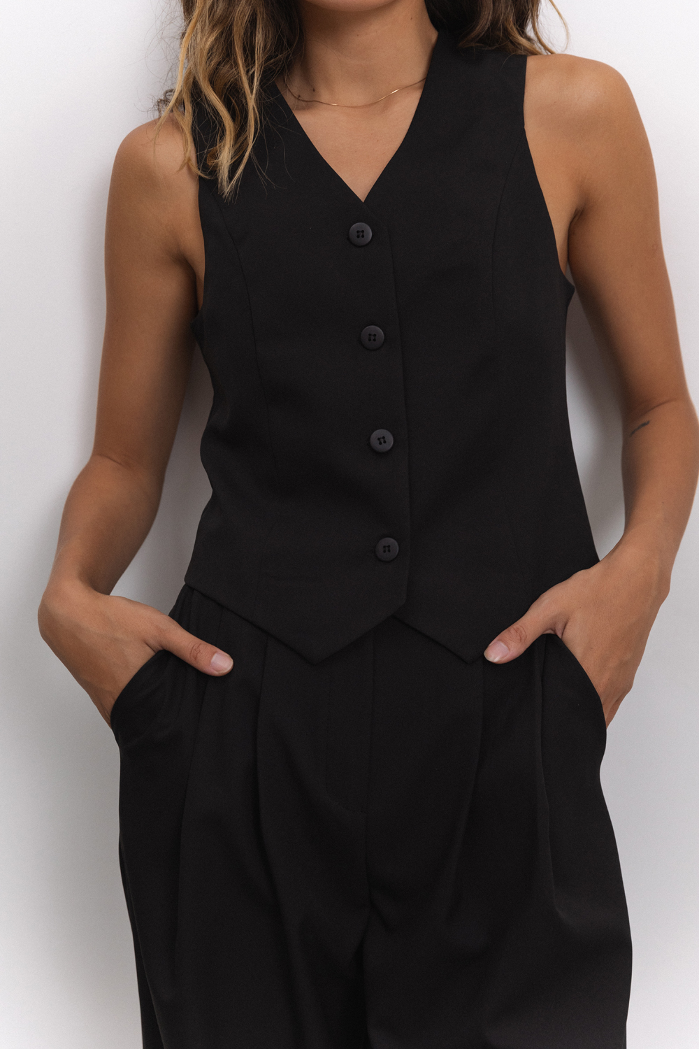 Black V-Neck Vest