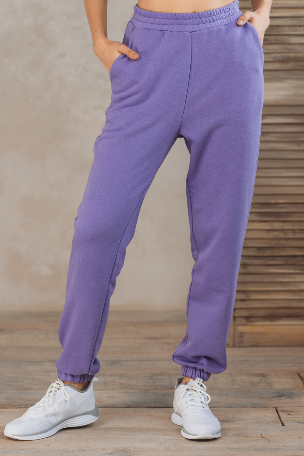 Purple elasticated track pants