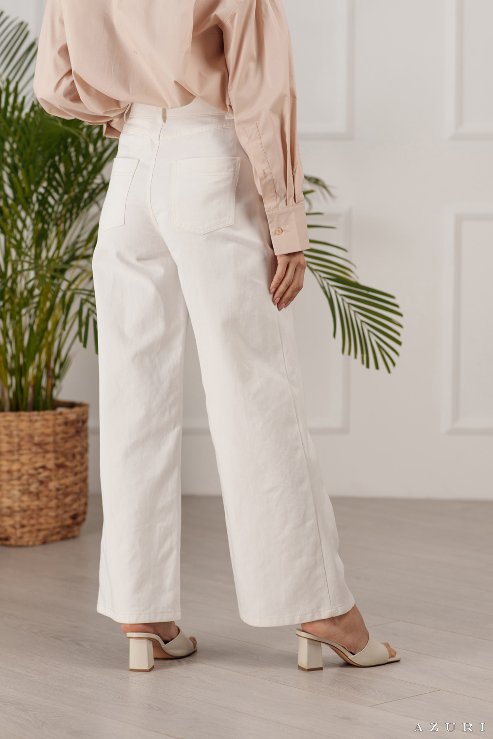 Wide Leg White Jeans