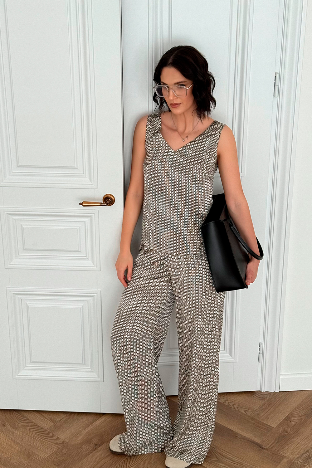 Beige silk suit