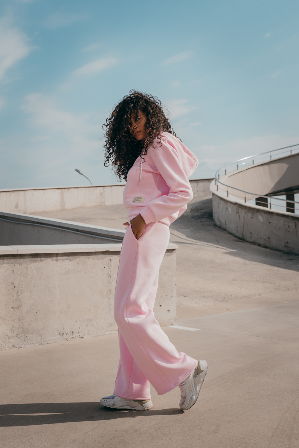 Pink cropped sweatshirt