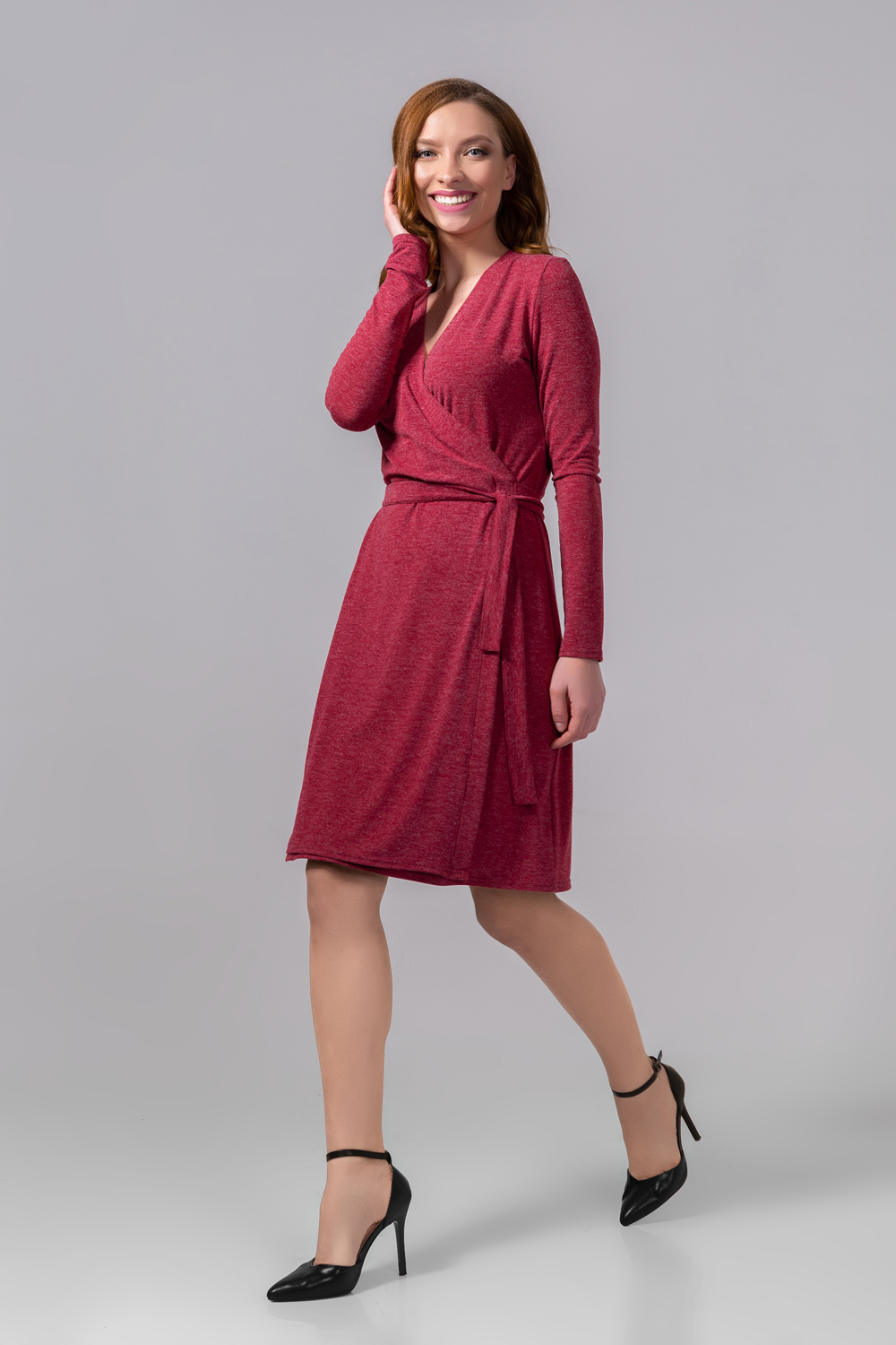 Wrap dress with neckline