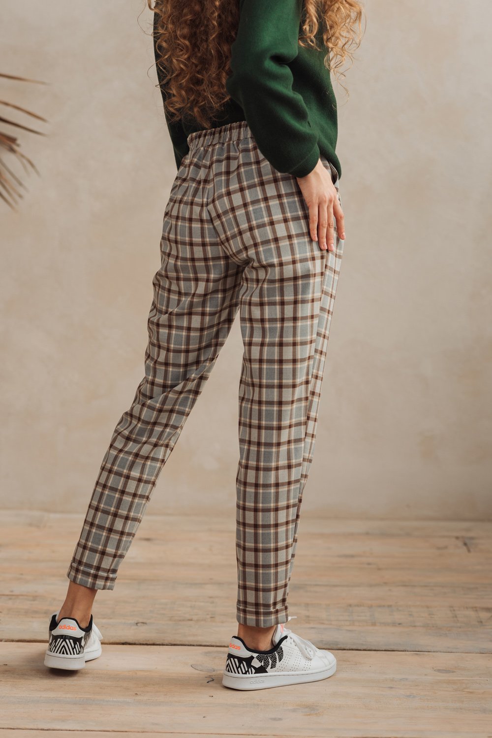Brown check trousers