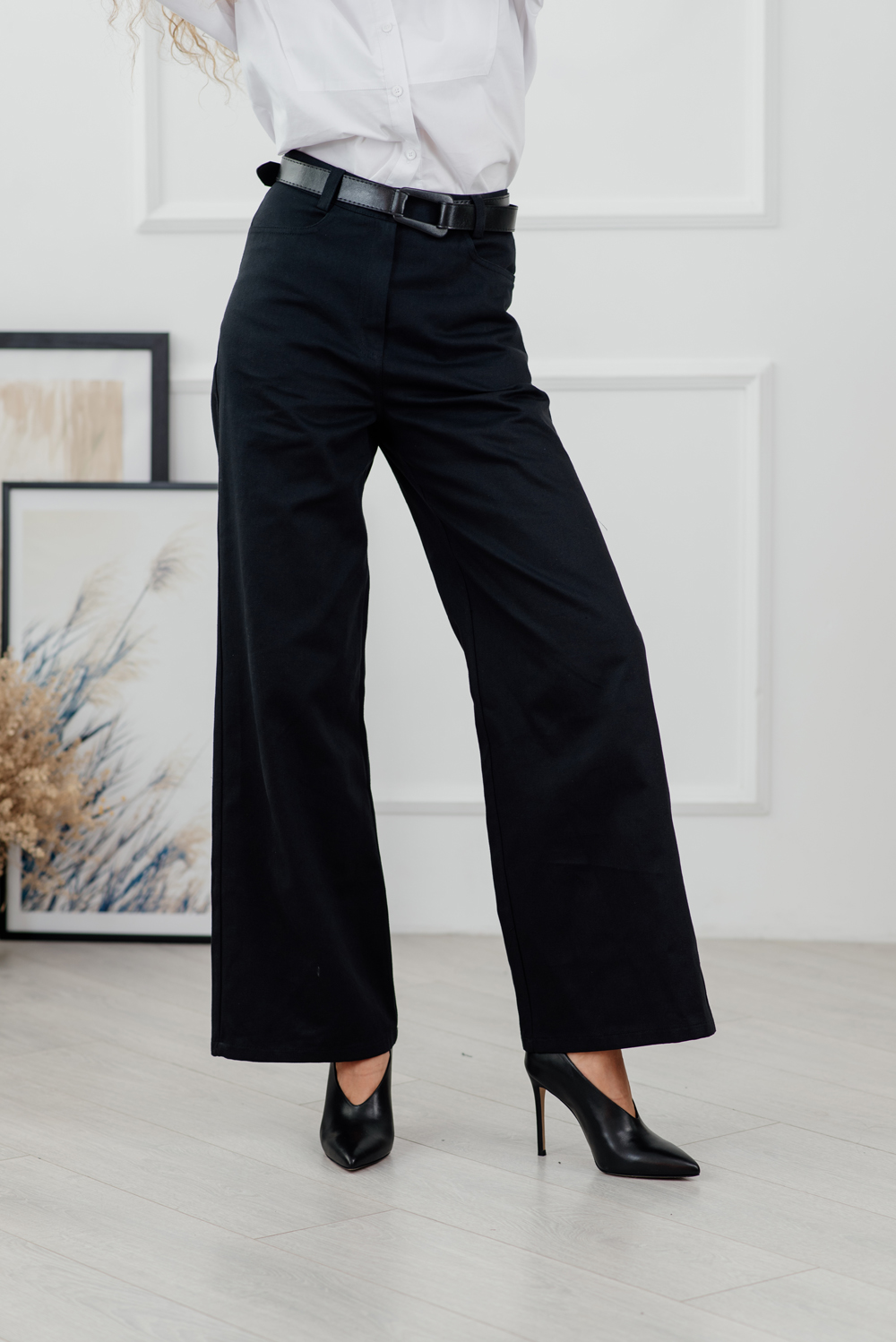 Black flare jeans with pockets