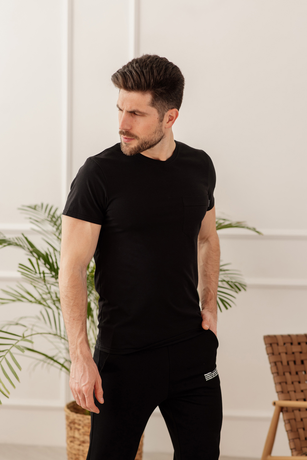 Black T-shirt with pocket